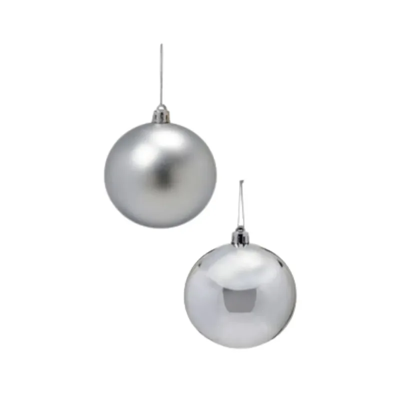 Bola de Natal Tubo Mista 8 Cm Prata Wincy C/5 Unidades Ntb1805p