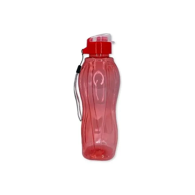 Squeeze 630ml Garrafa Plastico Água Com Alça - Vermelha