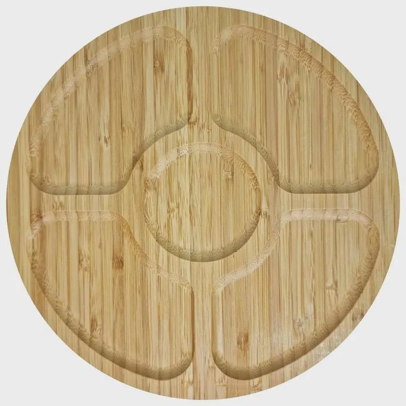 Petisqueira 5 Divisórias 25cm Bambu Wincy