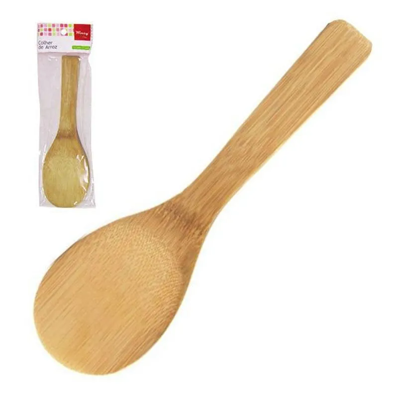 Colher De Arroz De Bambu 20x6,5cm Na Solapa