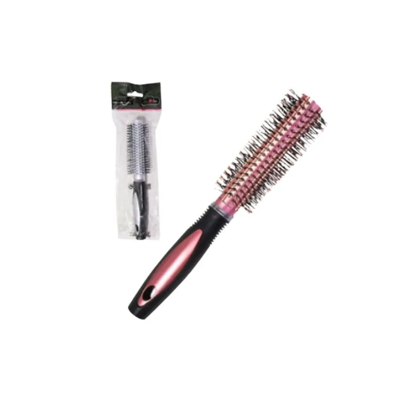 Escova Cabelo Redonda Cabo Emborrachado 22 Cm