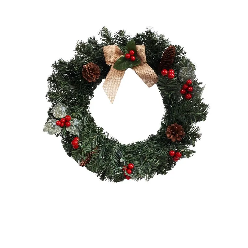 Guirlanda de Natal 35cm com Laços e Frutas Wincy Vermelho