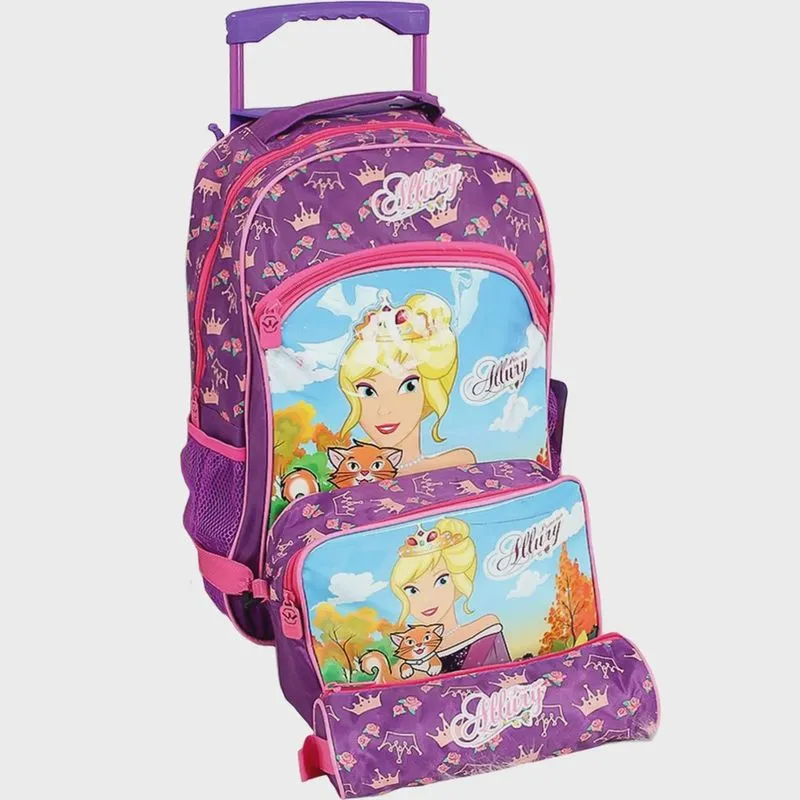 Kit Mochila + lancheira + estojo Princesa Allury Kids Winth