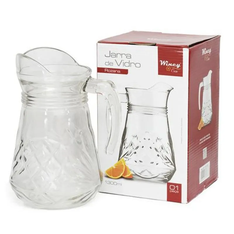 Jarra De Vidro Rozana Para Suco Ou Água 1300ml - Wincy