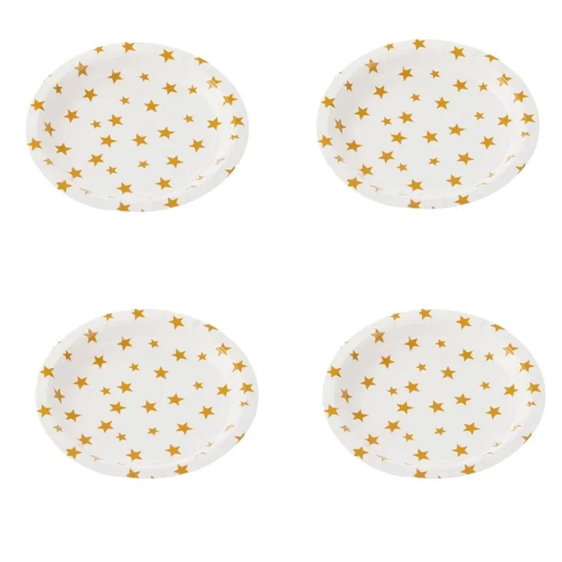 Kit 24 Pratos Raso Papel Descartável 17cm - Sortidos