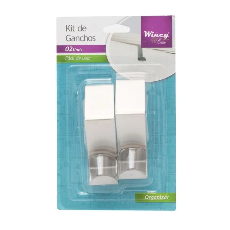 Gancho De Porta Inox 2 Unidades