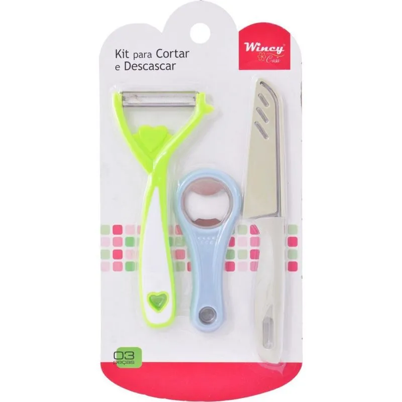 Utensilio Domestico Kit Cortar E Descascar 3pcs