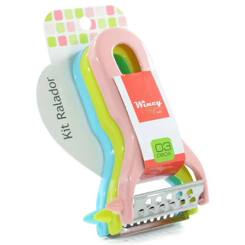 Kit Ralador Fatiador Verduras Legumes Frutas Em Inox