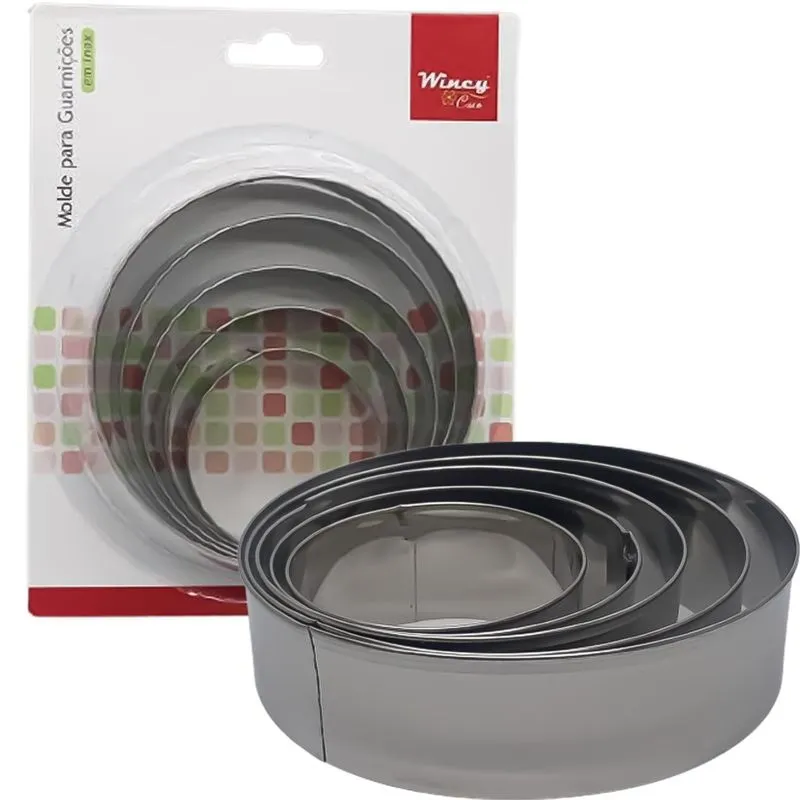 Molde De Guarnições Kit 5 Peças Para Comida Cozinha Aço Inox