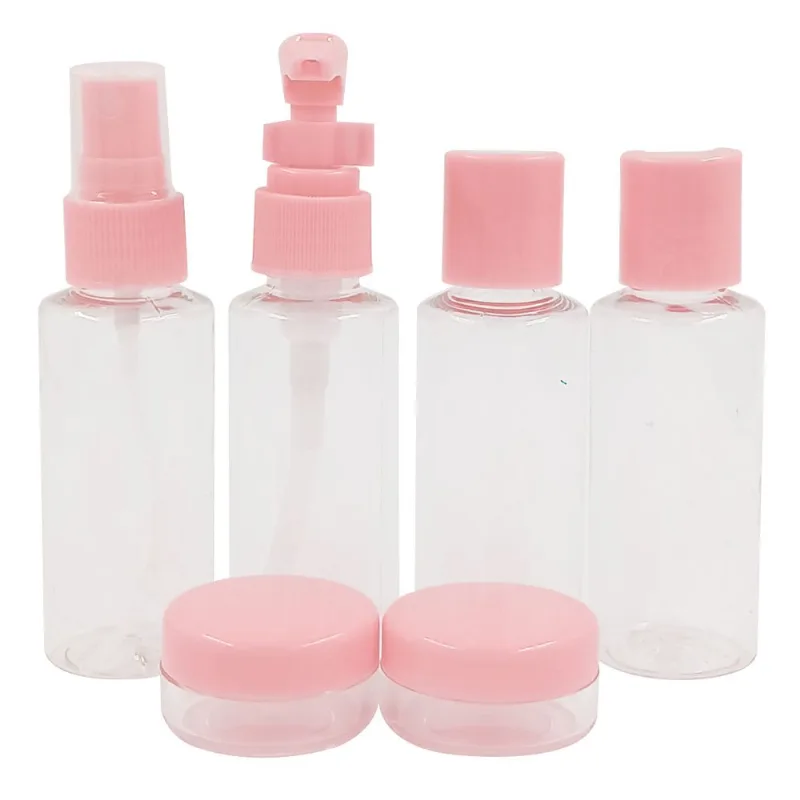 Kit Viagem 6 Peças em Plástico Rio de Ouro-Rosa