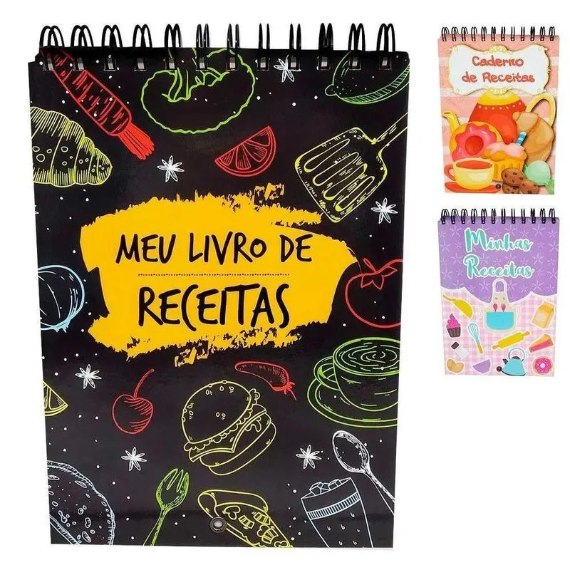 Caderno De Receitas 96 Folhas Cores Sortidas - Wincy