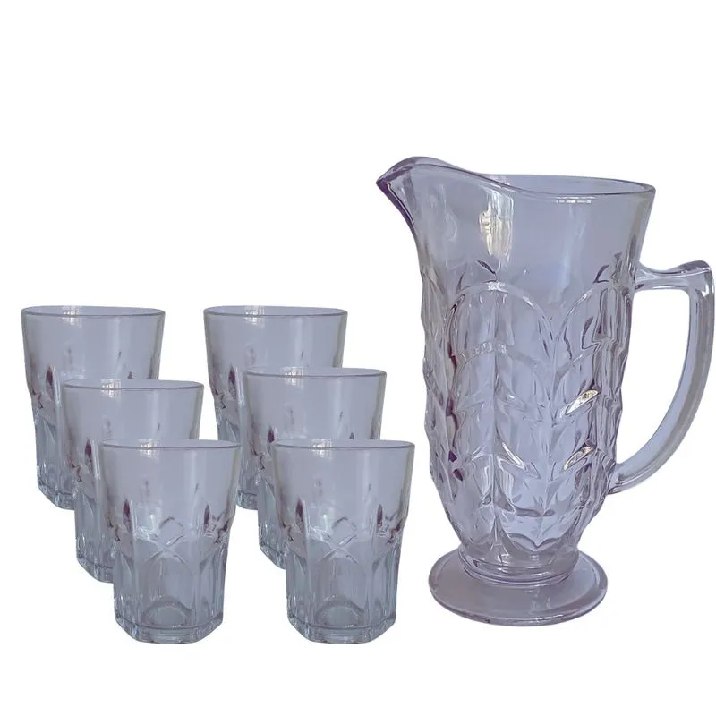 Jogo de Jarra Com 6 Copos Vidro 1L / 175ml