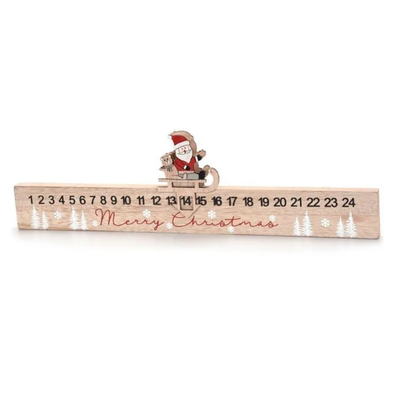Calendário Régua Contagem Regressiva Natal Trenó Noel 40 Cm
