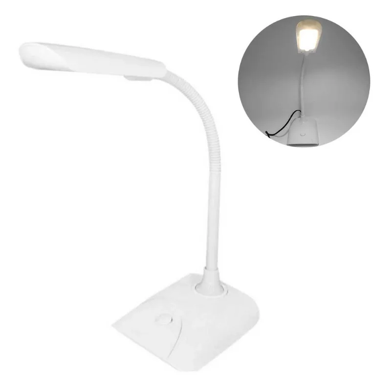 Luminária de Mesa LED 15x14x39cm em Plástico Rio de Ouro-Branco