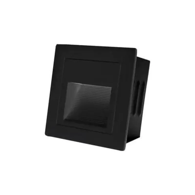 Balizador LED de Embutir Preto 3W 3000K Luz Amarela IP20 Bivolt LM1216 Luminatti