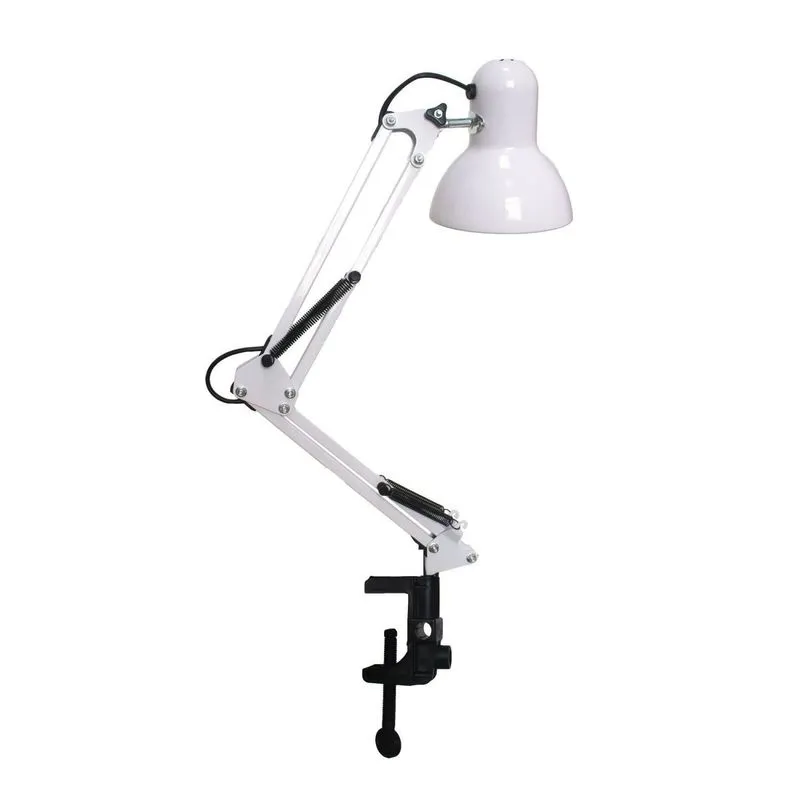 Luminária De Mesa Articulável Com Garra Luminatti Branco