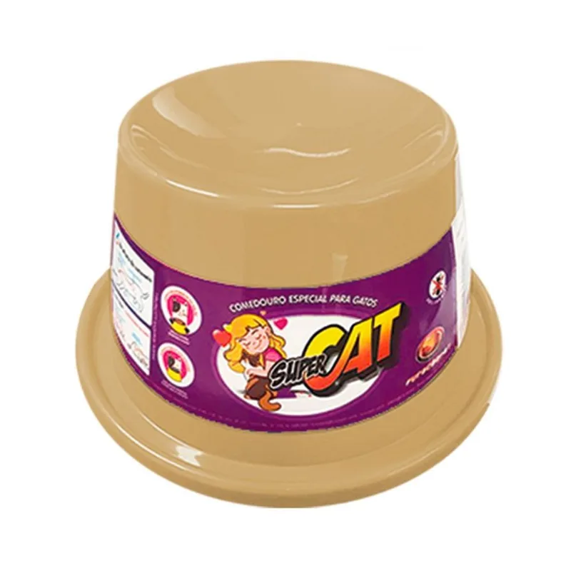 Comedouro Furacão Pet Super Cat Marrom Para Gatos 200 Ml