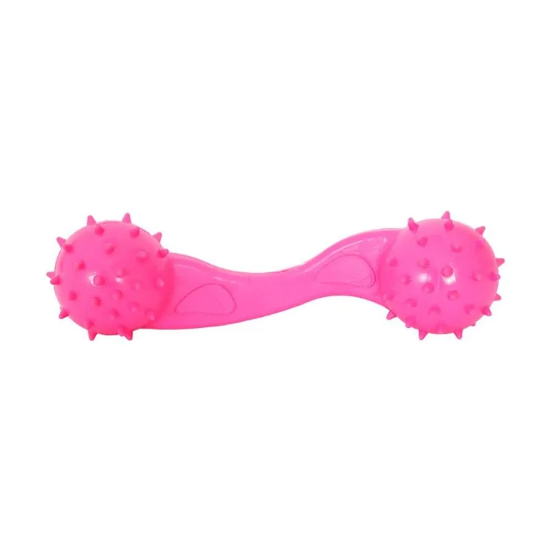 Brinquedo Furacão Pet Halteres De Borracha Maciça Rosa Para Cães