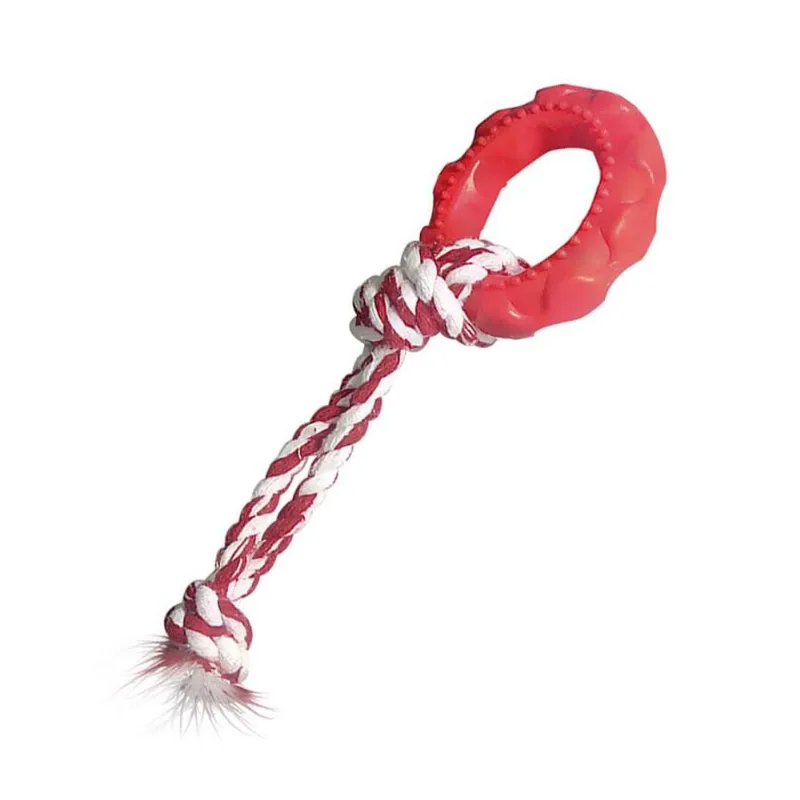 Brinquedo Furacão Pet Pneu Slick Com Corda Vermelho Para Cães