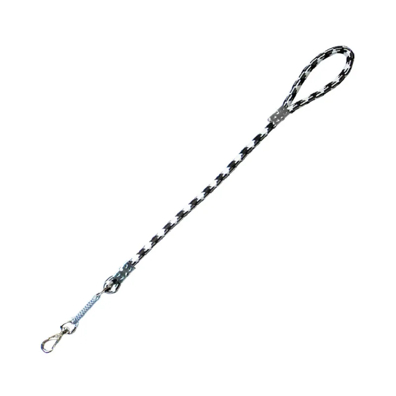 Guia Furacão Pet Corda Roliça Com Amortecedor Preta Para Cães - 1,30 Cm