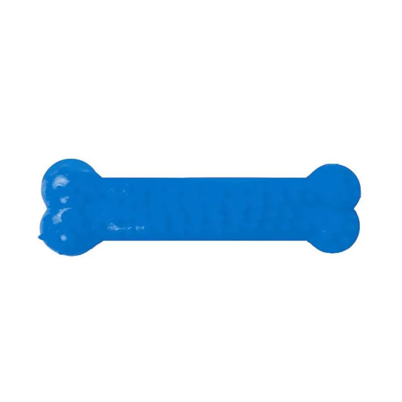 Brinquedo Furacão Pet Osso Plaque Ataque Com Cravo Azul Para Cães - Tamanho M