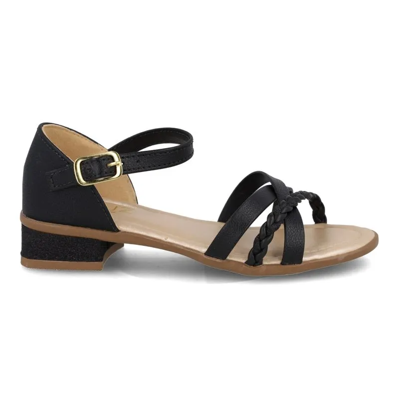 Sandália Casual M Shuz Kids Clássica Infantil Preta PRETO - 35