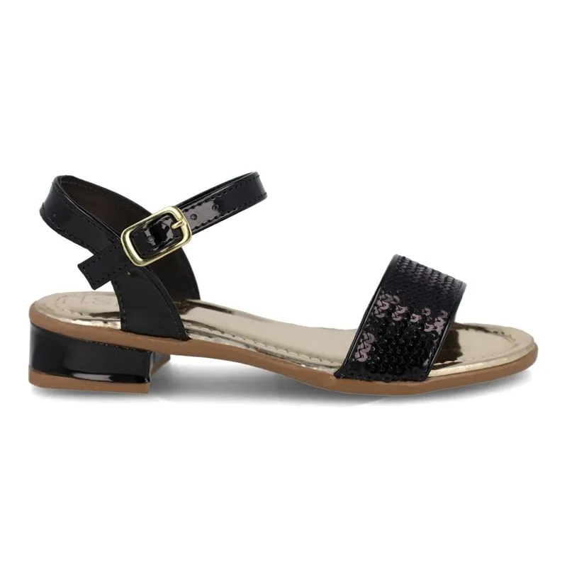 Sandália Casual M Shuz Paetê Infantil Preta PRETO - 28