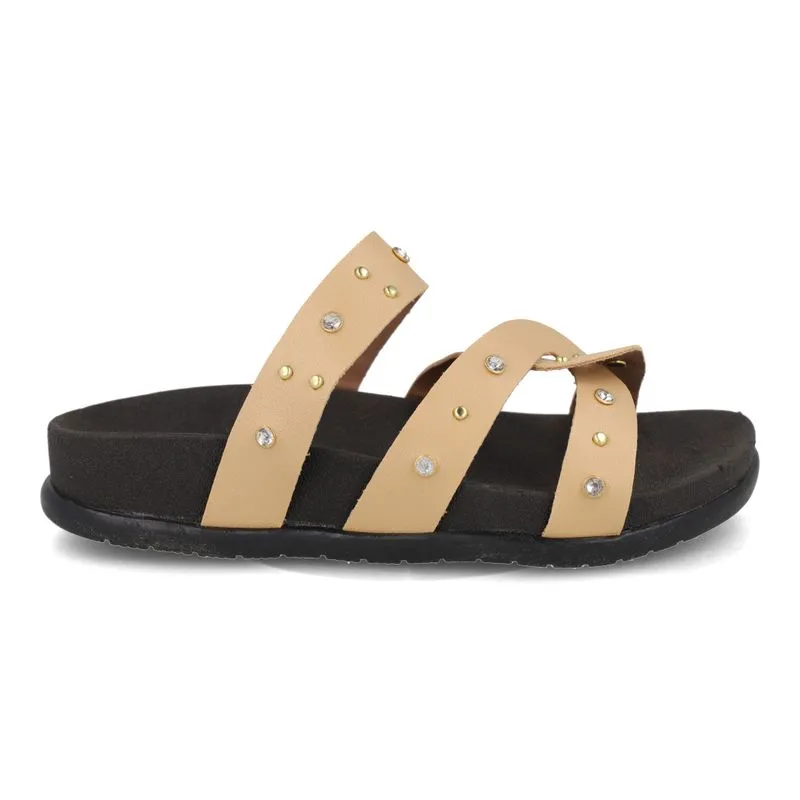 Tamanco Papete M Shuz Kids Spike Infantil Nude NUDE/PRETO - 30
