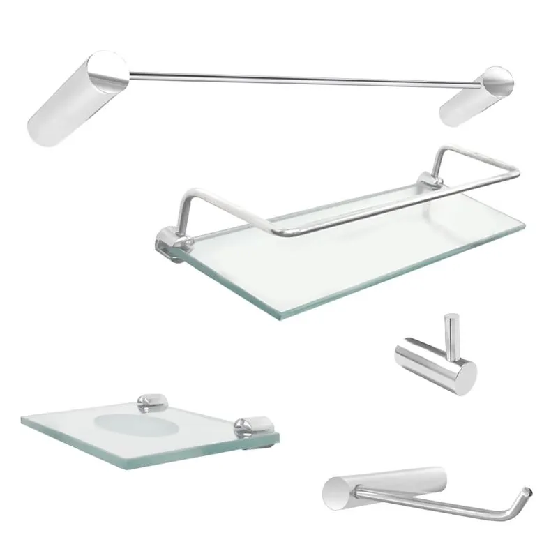Acessórios de banheiro com prateleira 501PL Slim Grego Metal