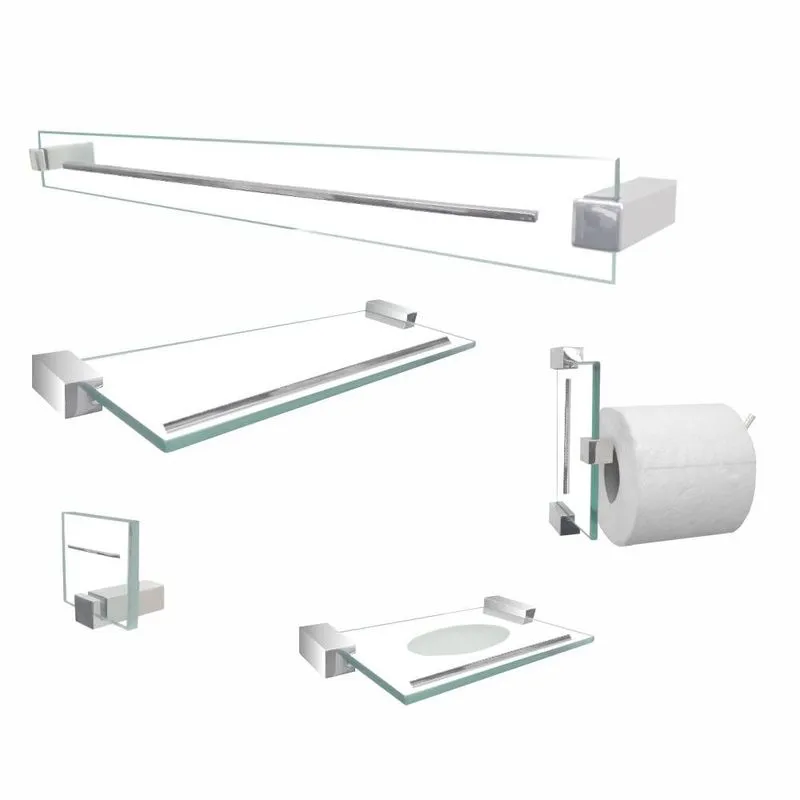 Acessórios de banheiro de vidro 701EX 5 peças incolor Grego