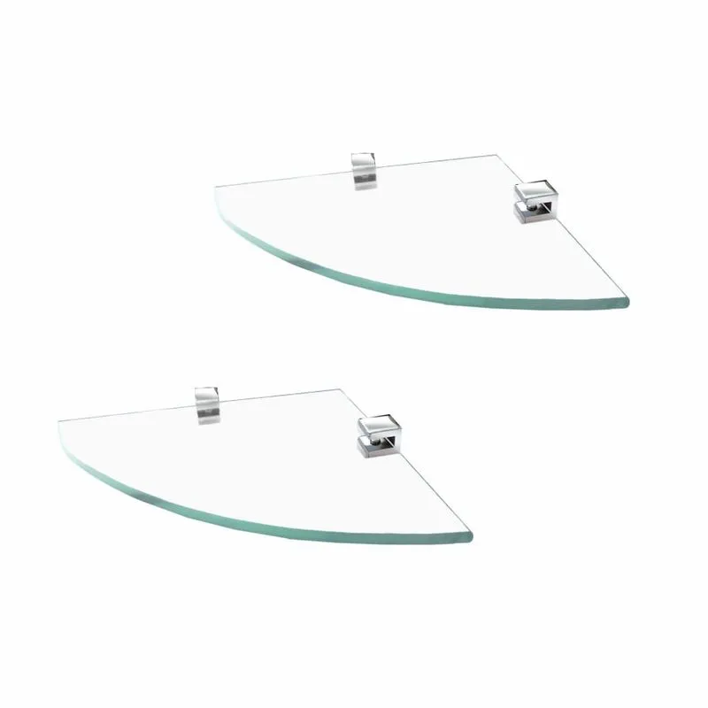 Prateleira de Canto em Vidro Kit 2 Peças Prátika 808PK2 Grego Metal