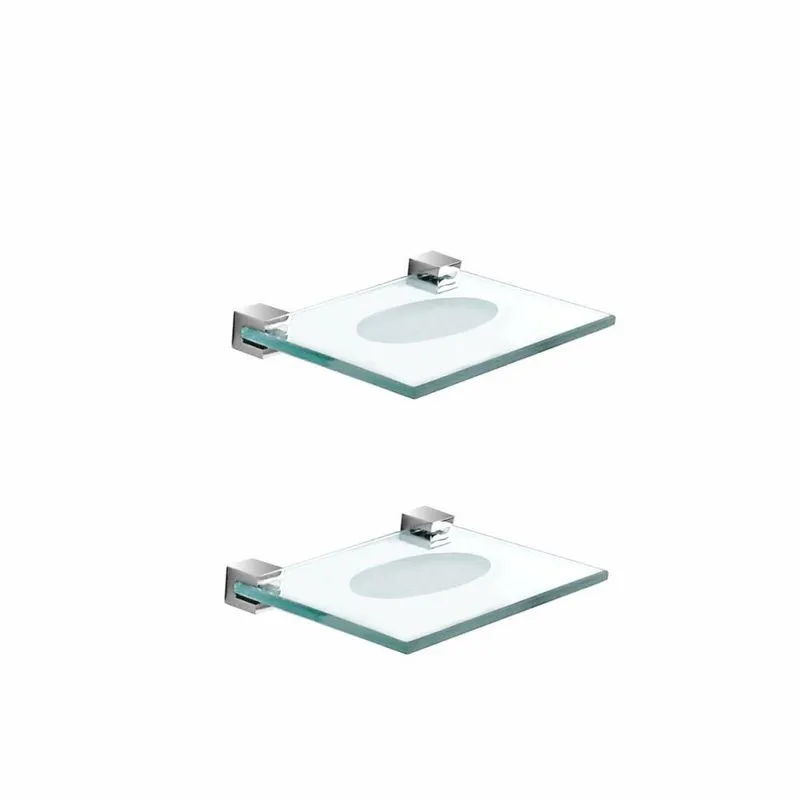 Saboneteira de Vidro Kit 2 Peças Prátika Grego Metal