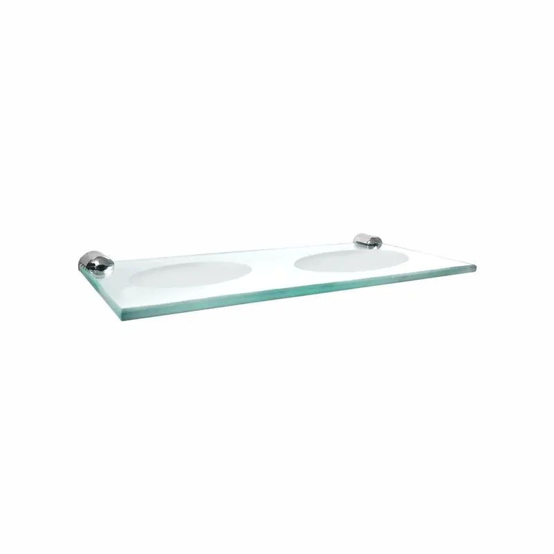 Saboneteira Dupla de Vidro Luxo Slim 519LSA Grego Metal