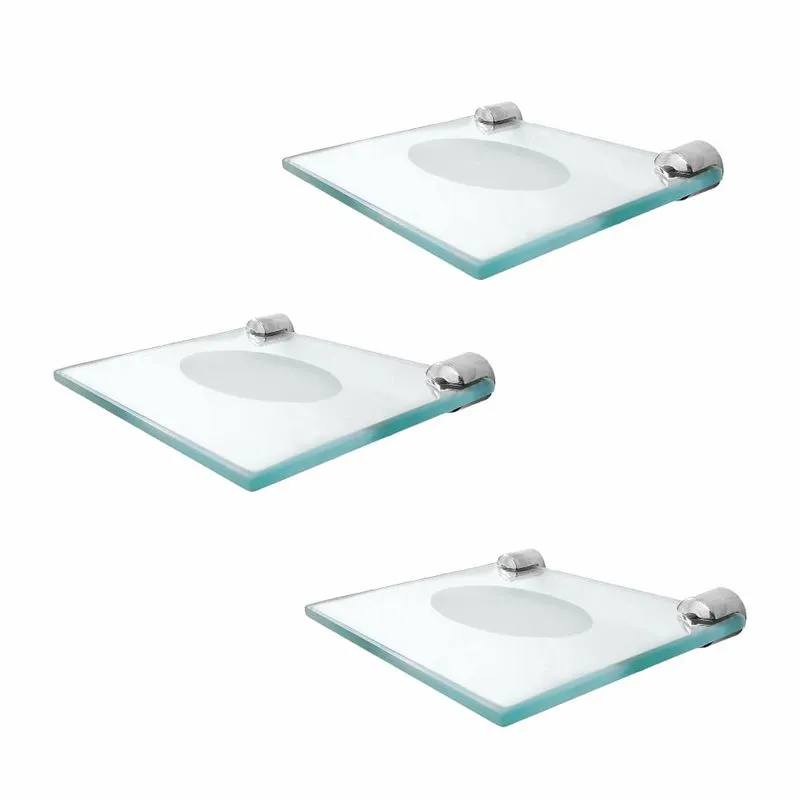Saboneteira em Vidro Kit 3 Peças Slim 518LS3 Grego Metal