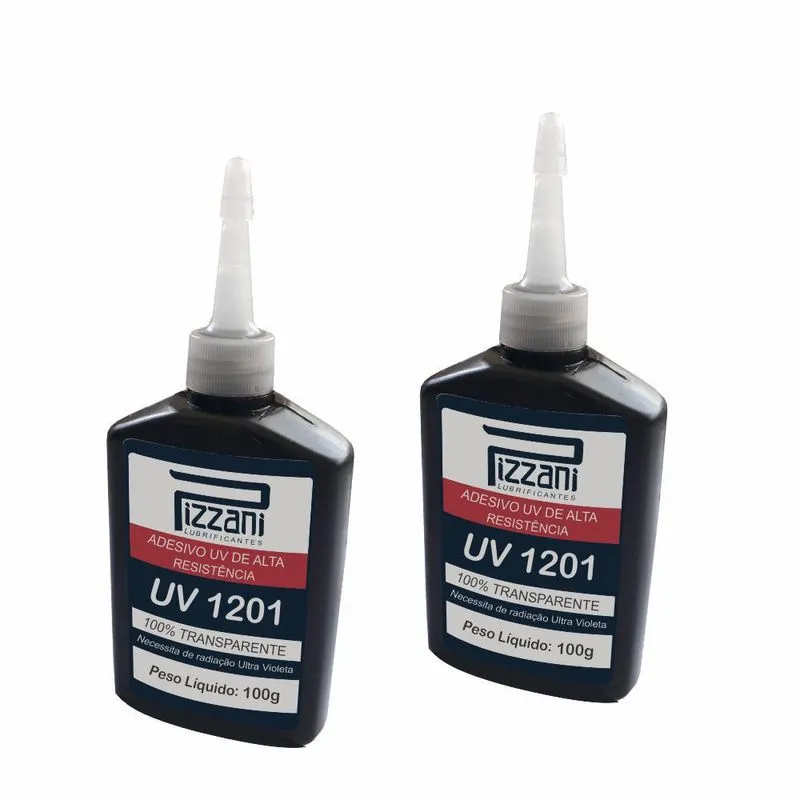 Cola Uv 1201 Para Vidro Metal (kit 2 Frascos) 100g Pizzani