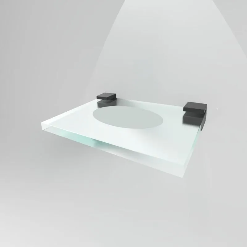 Saboneteira em Vidro Metal Preto Fosco Quadrado Prátika