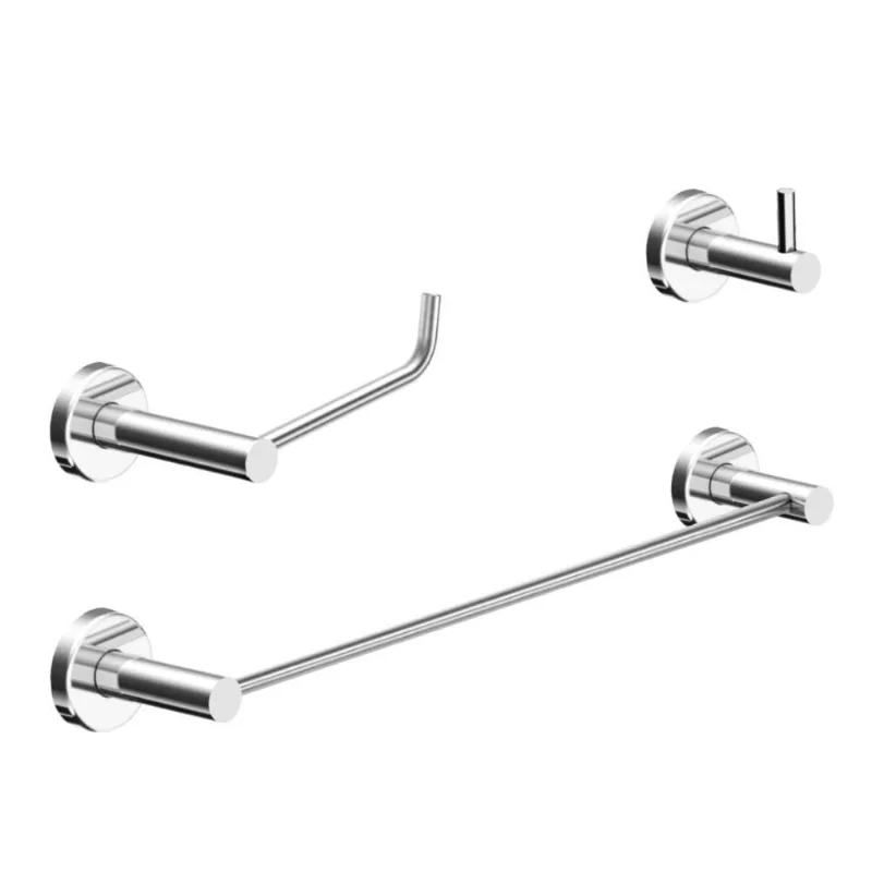 Kit Acessório Para Banheiro Alto Brilho 3 Peças Grego Metal 2030at