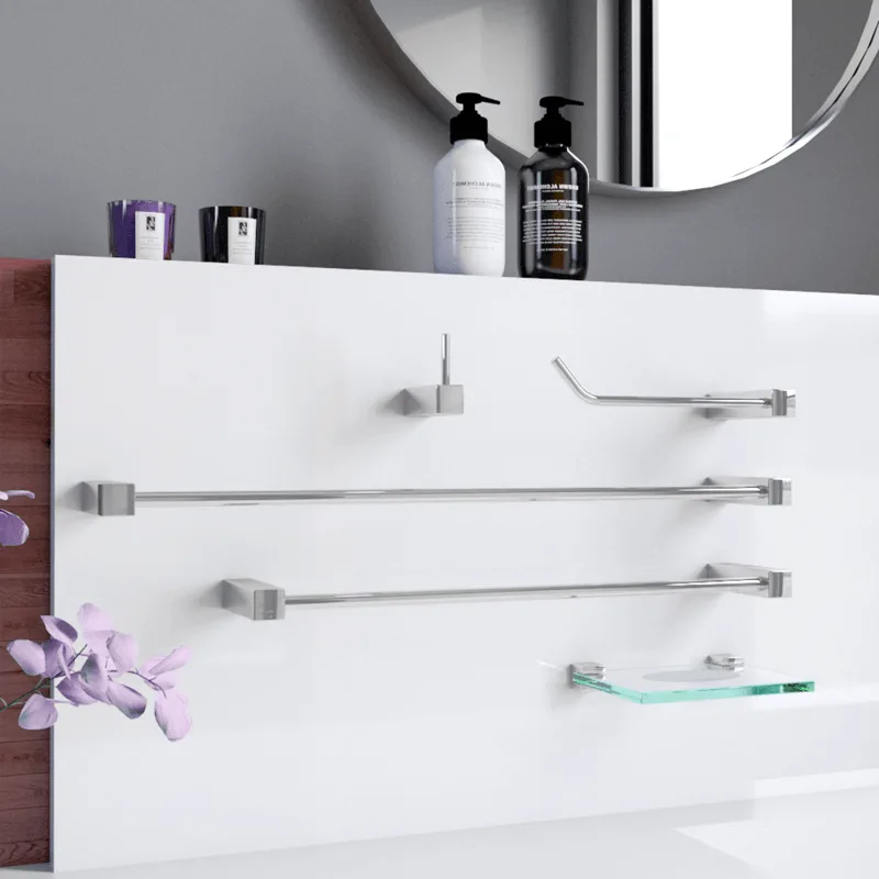 Kit De Acessórios Para Banheiro Vidro Jateado Grego Metal 5 Peças