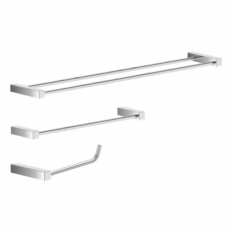 Kit De Acessórios Para Banheiro Duplo Troia Alto Brilho Grego Metal
