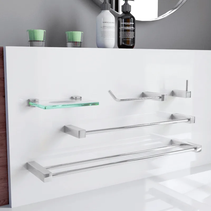 Kit Acessórios De Banheiro Duplo Alto Brilho 5 Peças Grego Metal