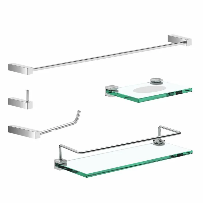 Kit Acessórios Para Banheiro Troia Alto Brilho Proteção Grego Metal