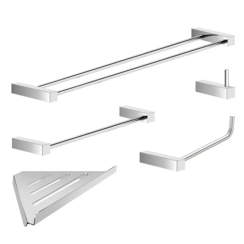 Kit Acessórios Para Banheiro Alto Brilho 5 Peças Grego Metal 2160tr