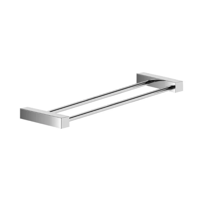 Porta Toalha Toalheiro Duplo Para Banheiro Escovado Troia 30cm