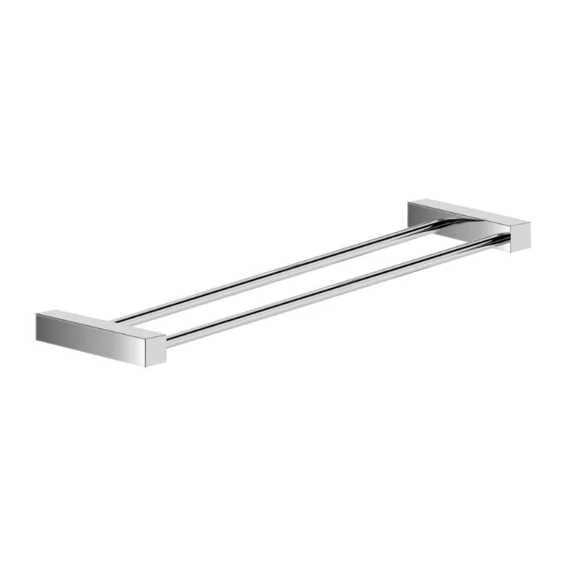 Porta Toalha Toalheiro Duplo Para Banheiro Escovado Troia 40cm