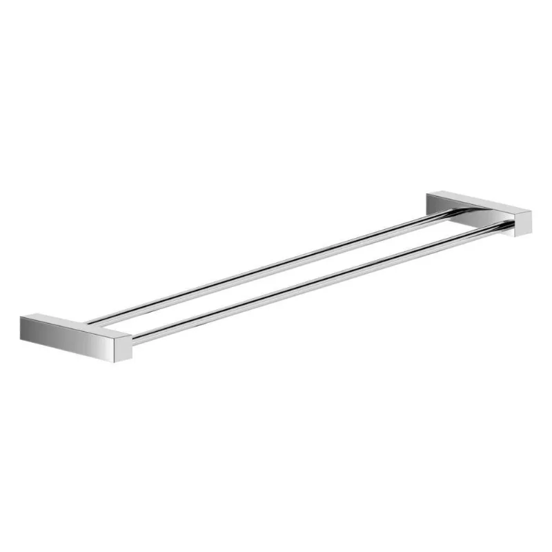 Porta Toalha Toalheiro Duplo Para Banheiro Escovado Troia Grego Metal 50cm