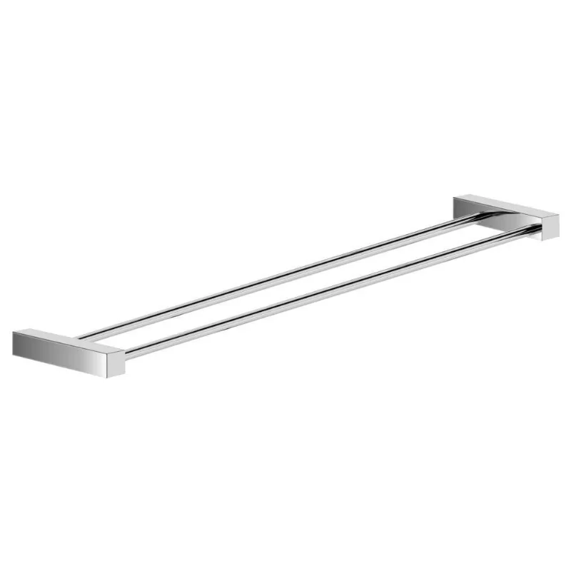 Porta Toalha Toalheiro Duplo Para Banheiro Escovado Troia Grego Metal 60cm