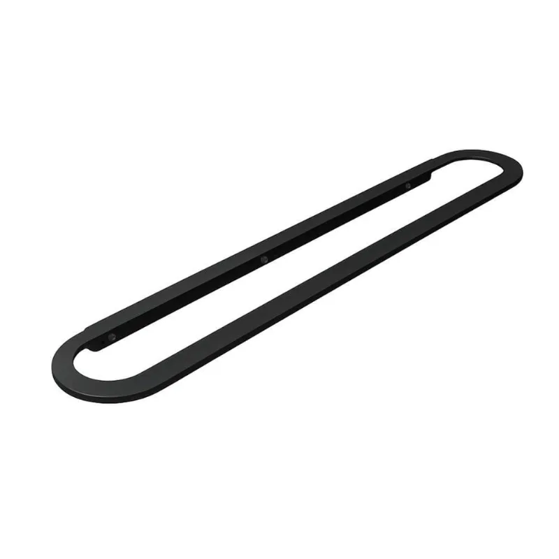 Porta Toalha Toalheiro Para Banheiro Preto Fosco Agata 65cm