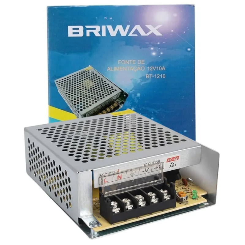 Fonte Chaveada Colmeia Briwax 12V 120W 10A Bivolt - BT-1210