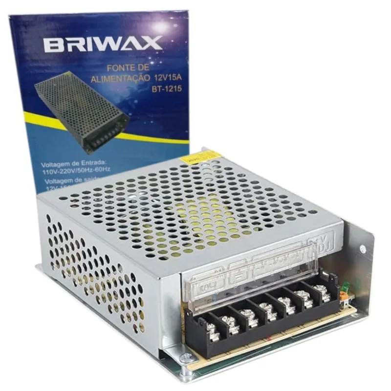 Fonte Chaveada Colmeia Briwax 12V 180W 15A Bivolt - BT-1215