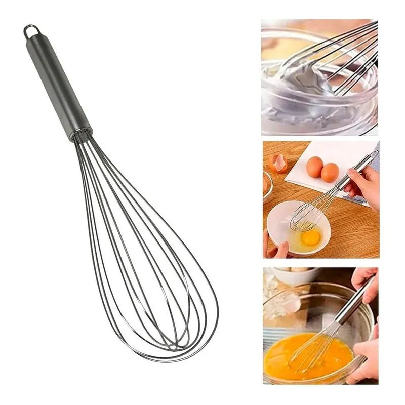 Batedor De Ovos Fouet Fue Profissional Em Aço Inox 28CM Briwax MJ-K8972